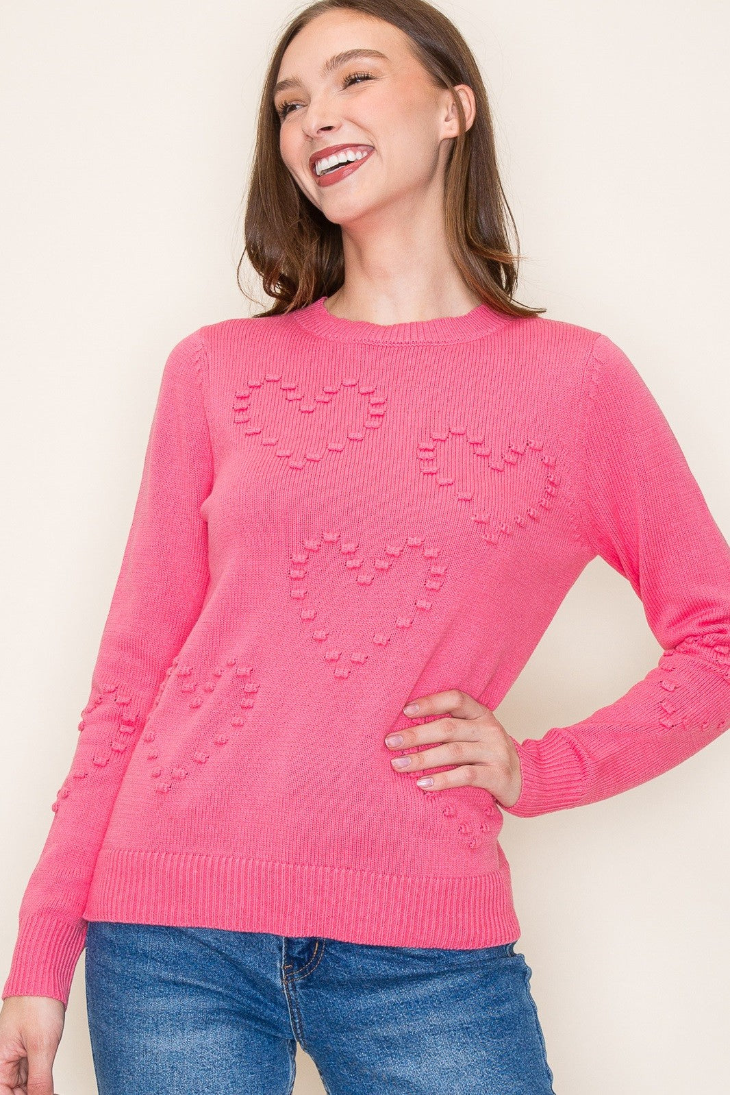 Heart 2024 pom sweater