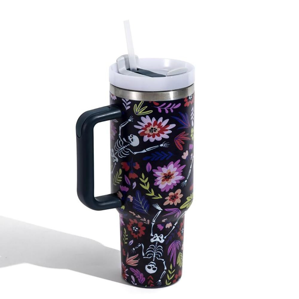 Navy Floral Tumbler