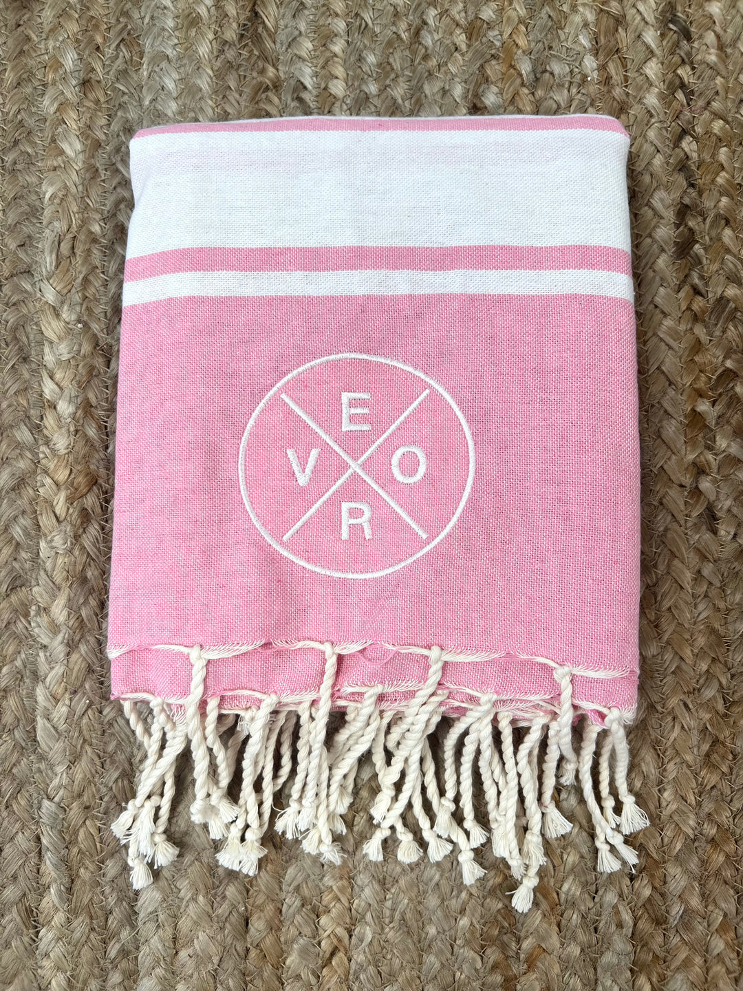 Vero Beach Towel - Pink & White