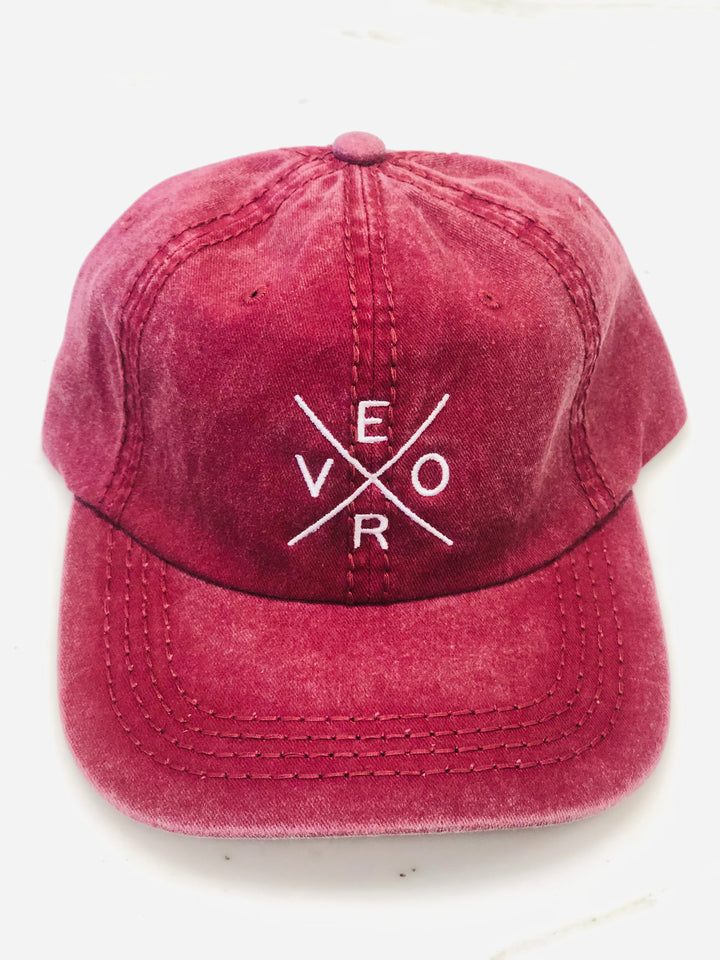 Vero Hat - Burgundy & White