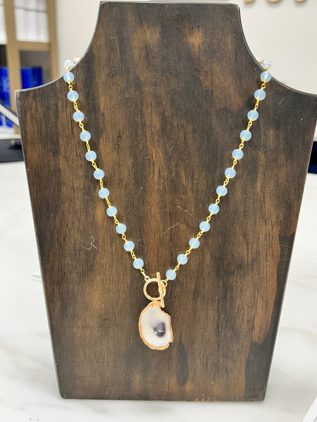 Opalite Jade Oyster Necklace