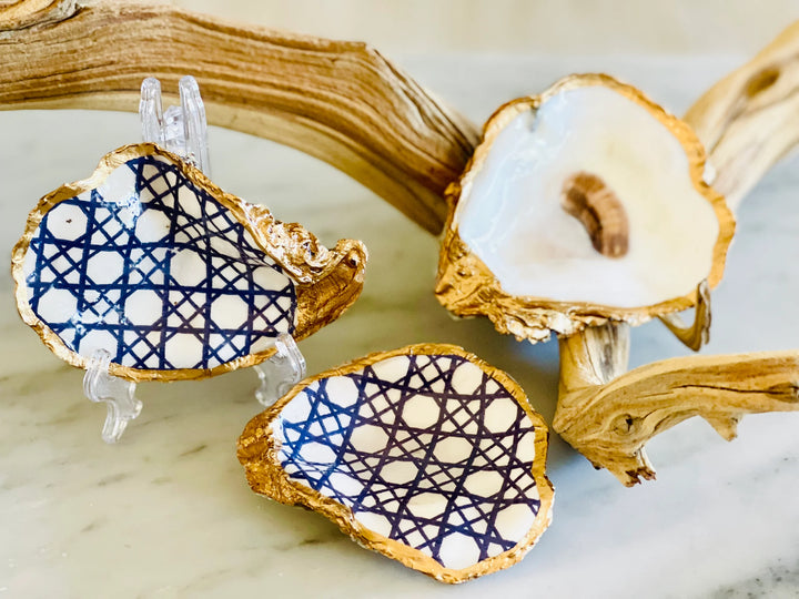 Gilded Oyster Shell Jewelry Dish - Medium
