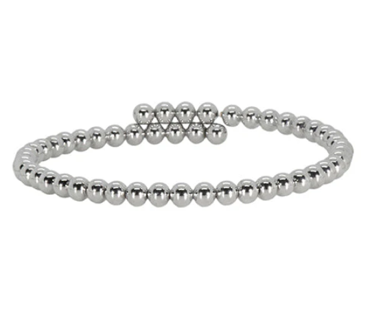 Silver Beaded Flexi Bracelet