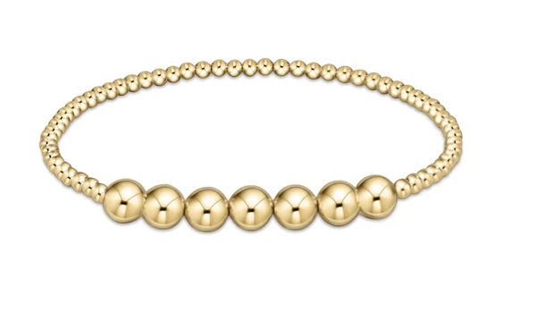 Classic Gold Beaded Bliss 3mm Bead Bracelet - 6mm Gold