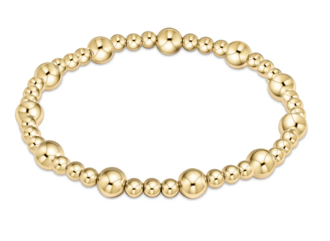 Classic Sincerity Pattern 6mm Bead Bracelet - Gold – Seahorse Lane