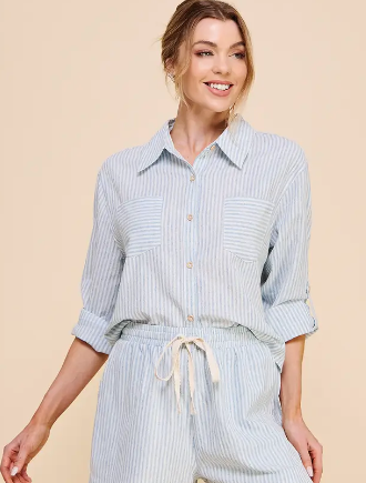 Oceans Wide - Blue Striped Shirt