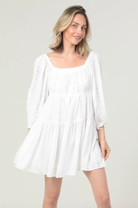 White Daisy Mini Dress