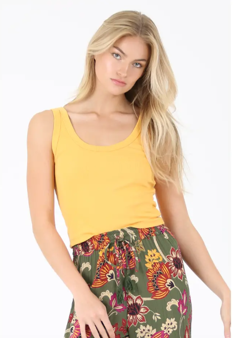 Rib Knit Crop Tank - Honeycomb
