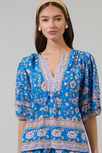 Cara Cobalt Blouse
