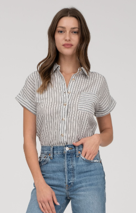 Pure in Heart Linen Top - Black