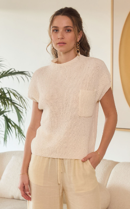 Still Rolling Stones Mock-neck Top - Ivory