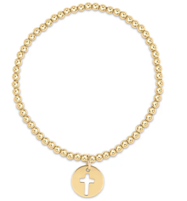 Egirl Classic Gold 3mm Bead Bracelet - Blessed Gold Disc