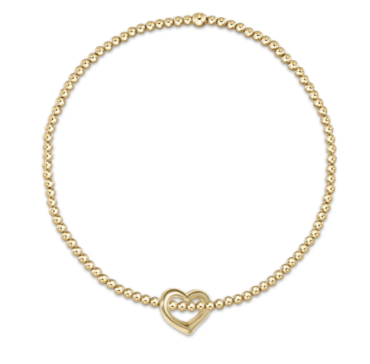 Egirl classic gold 2.5mm Bead Bracelet- Love Gold Charm