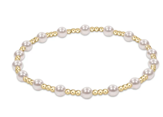 Egirl Classic Sincerity Pattern 4mm Bead Bracelet - Pearl