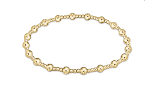 Egirl Classic Sincerity Pattern 4mm Bead Bracelet - Gold