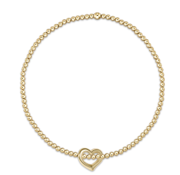 Egirl classic gold 2mm Bead Bracelet- Love Gold Charm
