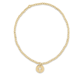 Egirl Classic Gold 2mm Bead Bracelet - Blessed Small Gold Disc