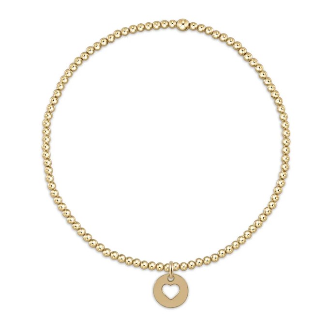 Egirl Classic Gold 2mm Bead Bracelet - Love Small Gold Disc