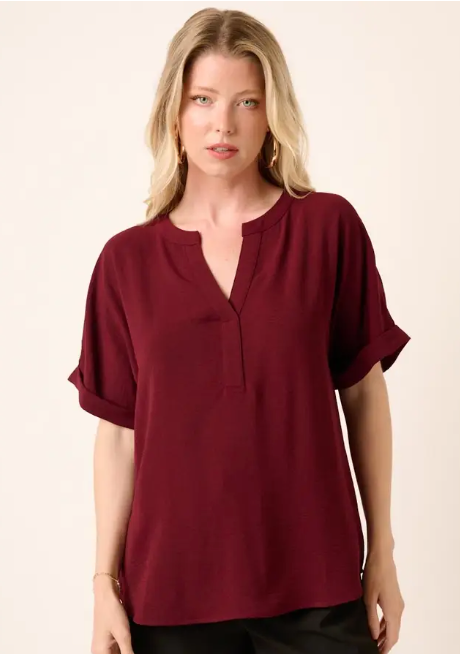 Soft Drape Top - Burgundy