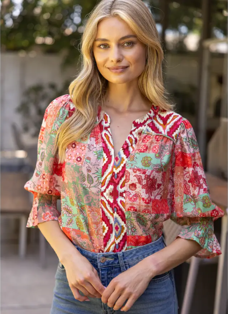 Crimson Bloom Top