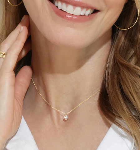 14kt Gold and Diamonds Signature Cross Necklace