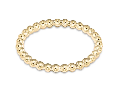 Classic Gold 2mm Bead Ring - Size 8