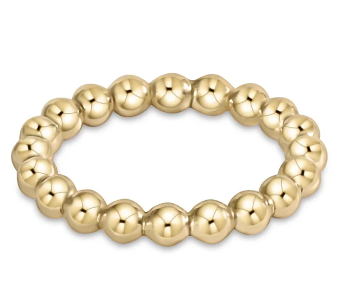 Classic Gold 3mm Bead Ring - Size 7