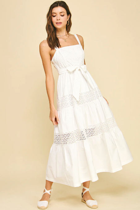 Broderie Anglaise Midi Dress