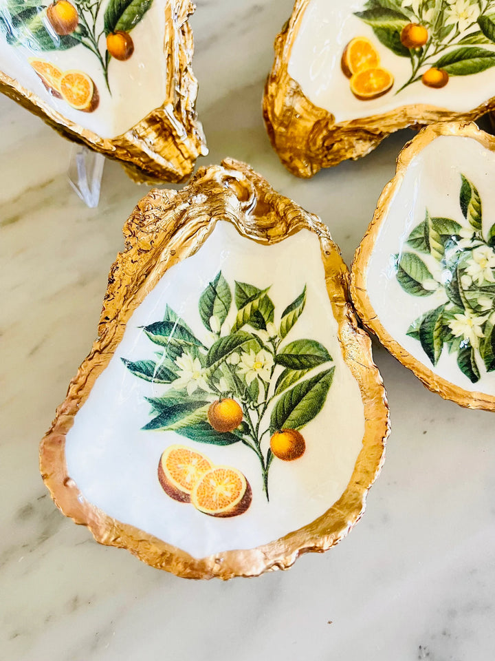 Gilded Oyster Shell Jewelry Dish - Medium