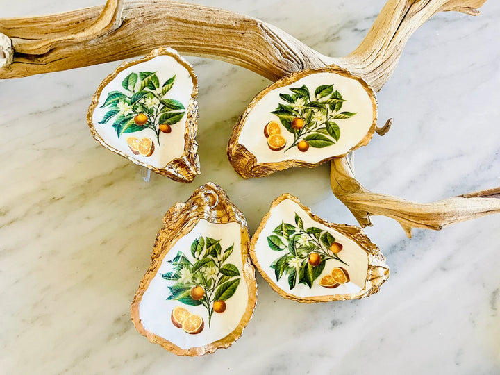 Gilded Oyster Shell Jewelry Dish - Medium
