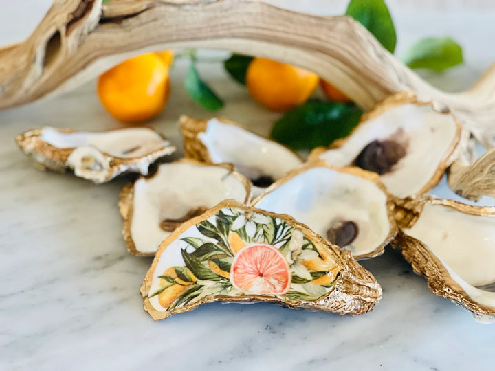 Gilded Oyster Shell Jewelry Dish - Medium