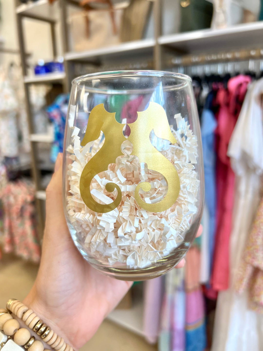 Seahorse Wine Glass