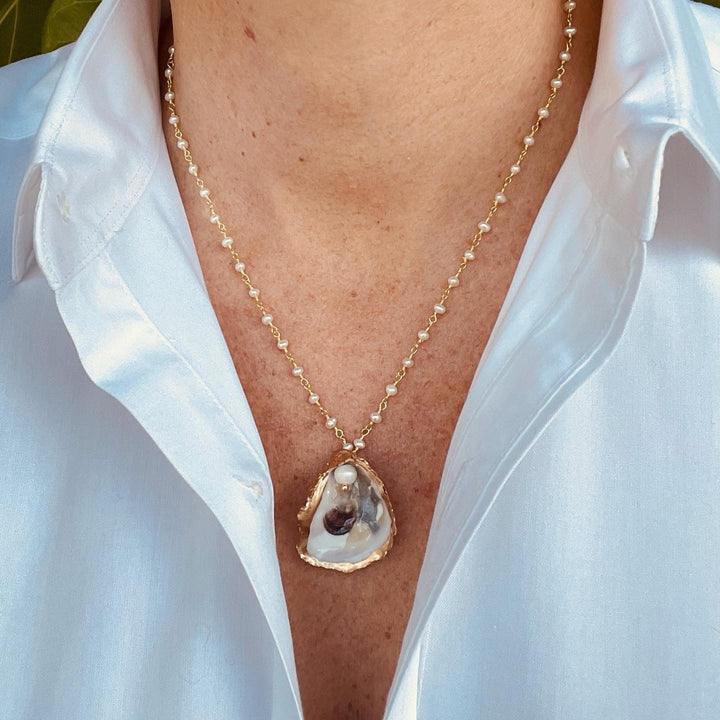 Beaded Oyster Necklace