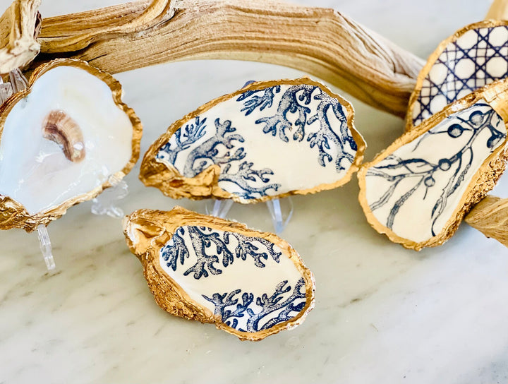 Gilded Oyster Shell Jewelry Dish - Medium