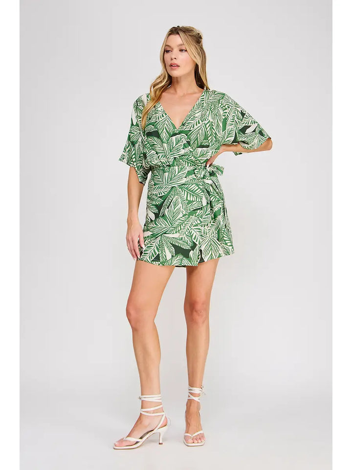 Queen Palm Wrap Dress