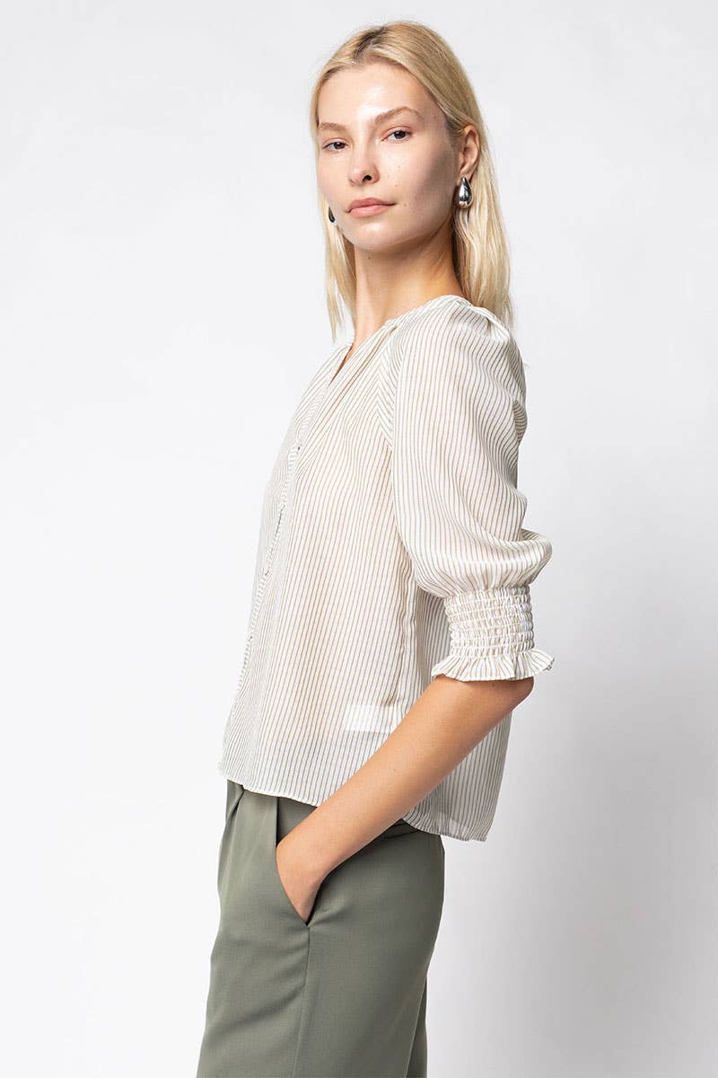 Taylor Striped Blouse - Olive