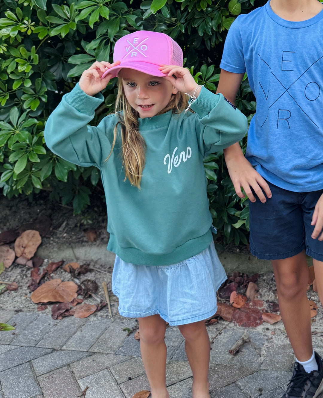 Vero Kids Foam Trucker Hat - Pink &amp; White