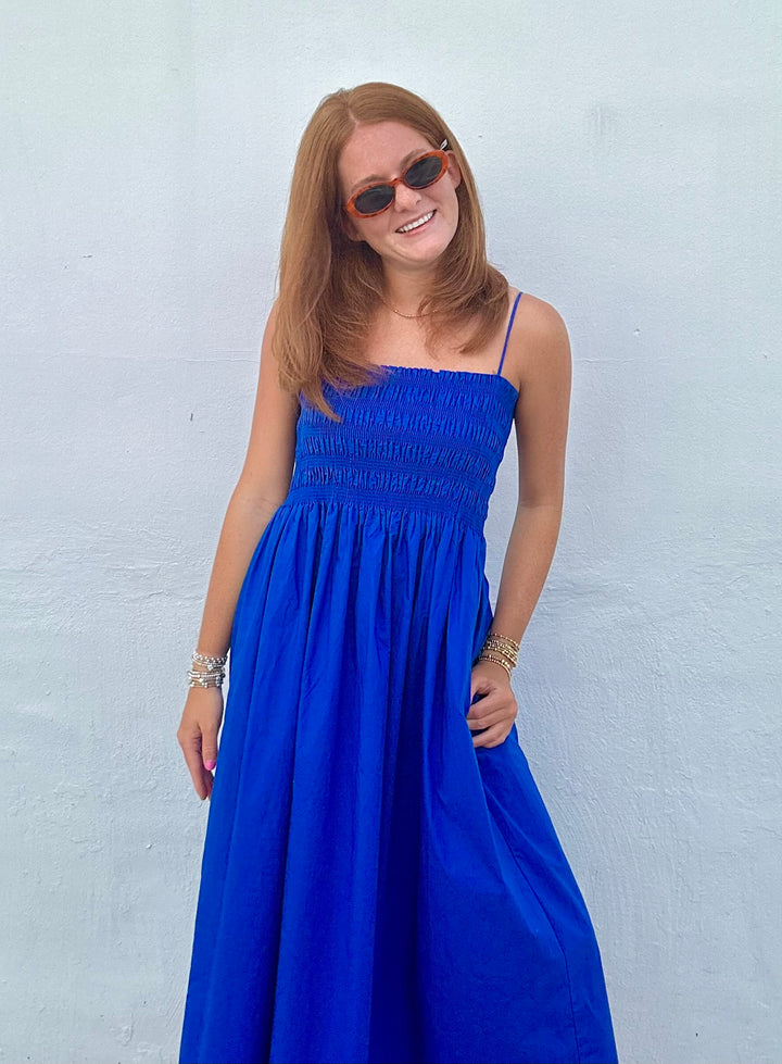 Cornelia Poplin Midi Dress - Nautical