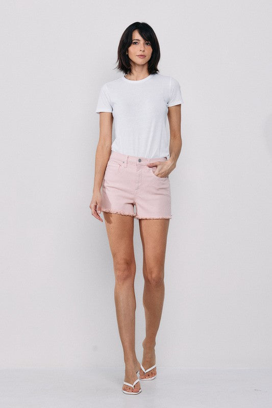 Sweet Peach Mid-Rise Shorts