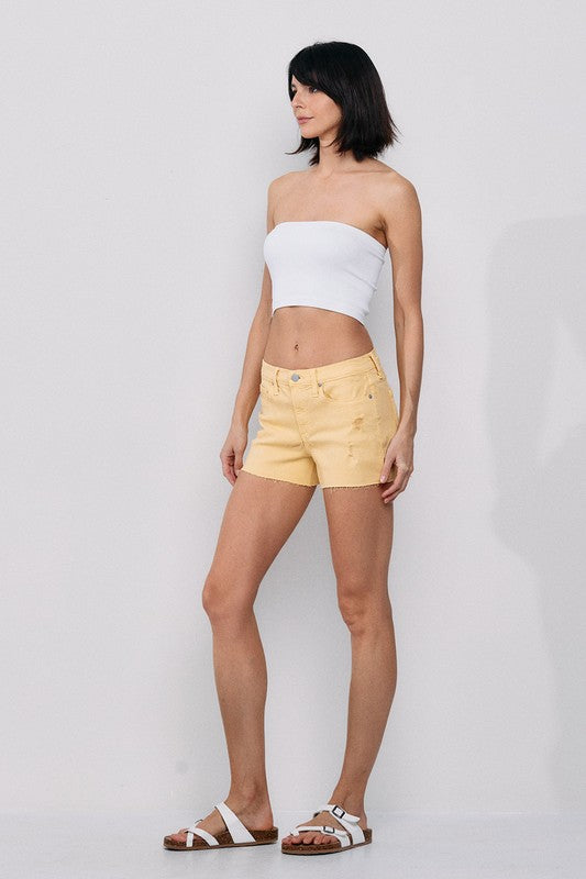 Mellow Yellow Mid-Rise Shorts