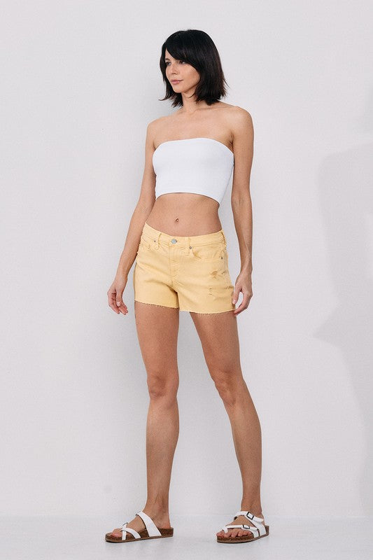 Mellow Yellow Mid-Rise Shorts
