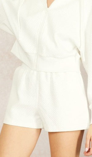Just Chilin Quilted Terry Shorts - Ivory