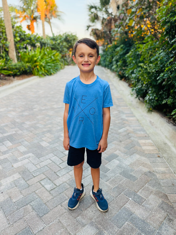 Vero Toddler Tee Shirt - Cornflower and Navy