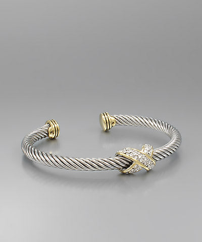 Pave Cable Cuff Bracelet