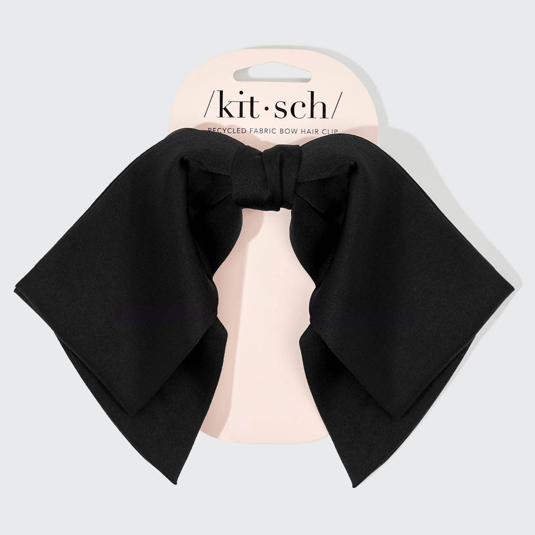 KITSCH - Recycled Fabric Bow Hair Clip 1pc- Black