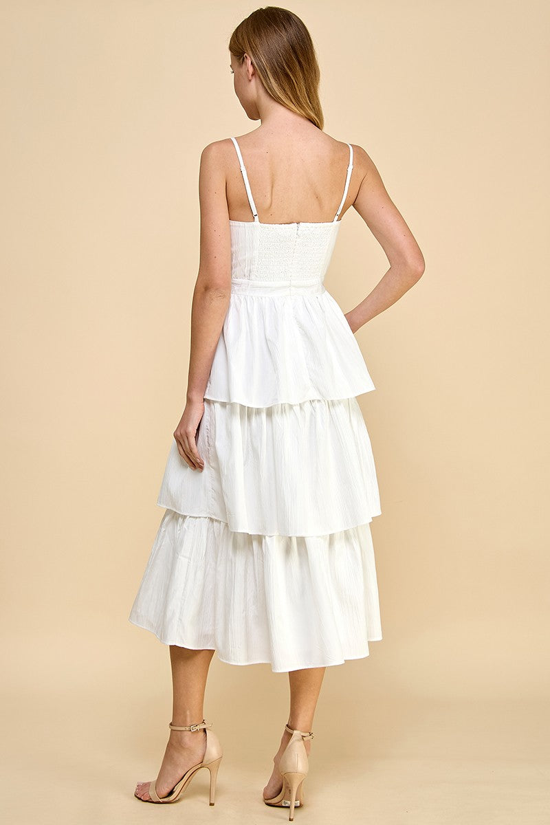 Charlote White Midi Dress