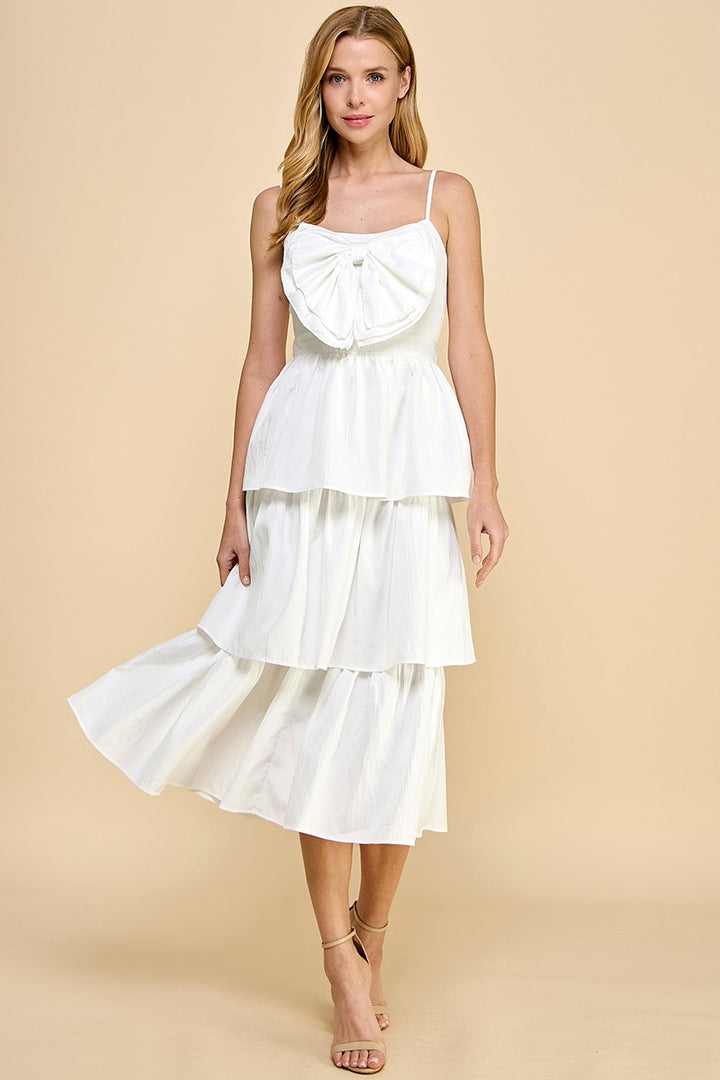Charlote White Midi Dress