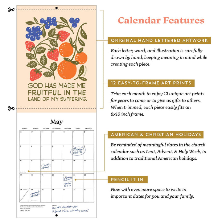 Naomi Paper Co. - 2026 Scripture Calendar: Worship in the Wilderness