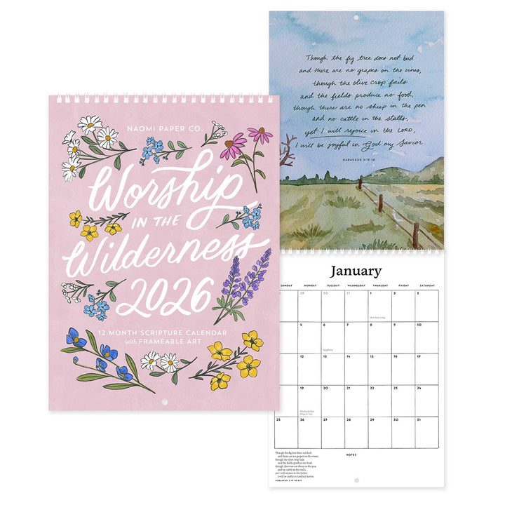 Naomi Paper Co. - 2026 Scripture Calendar: Worship in the Wilderness