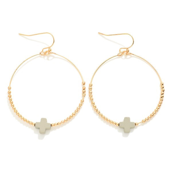 Corrine Cross Beaded Hoops